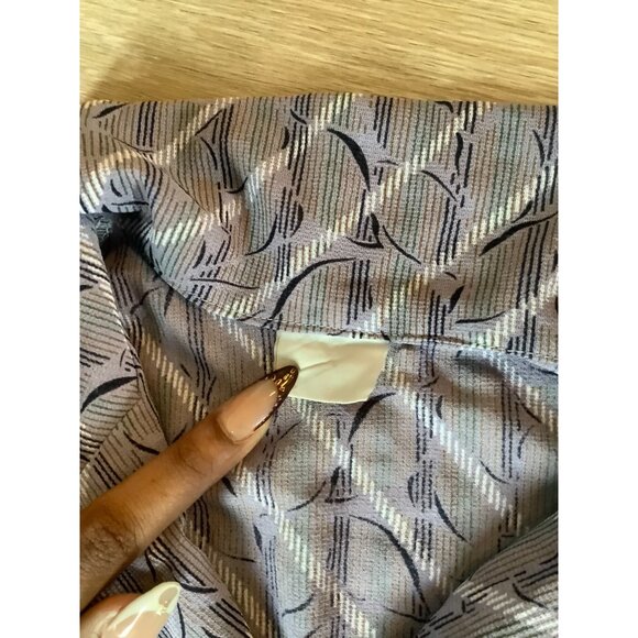 Mens Purple White Striped Cropped Short Sleeves Button Down Shirt Size M - Picture 4 of 4